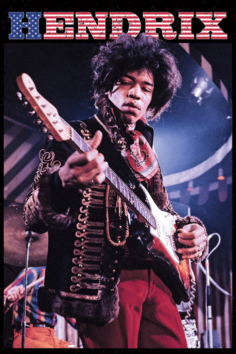 Jimi Hendrix Stars n Stripes Vintage Maxi Poster