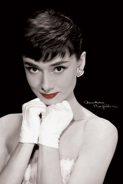 Audrey Hepburn Red Lips Film Maxi Poster