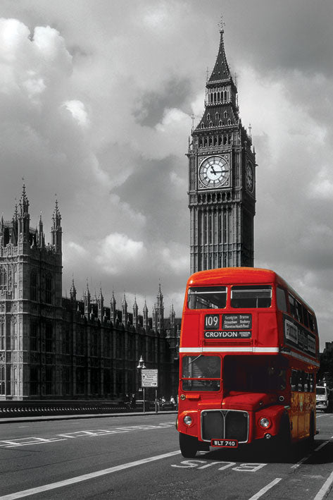 London Red Double Decker Bus Maxi Poster