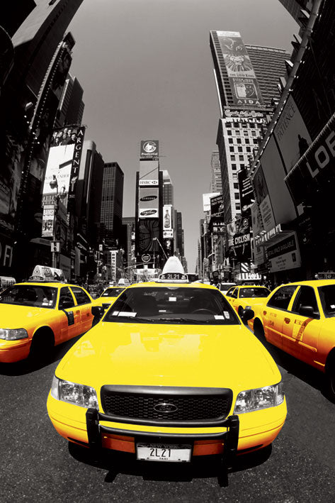 Yellow Taxi Cabs In New York City Maxi Poster