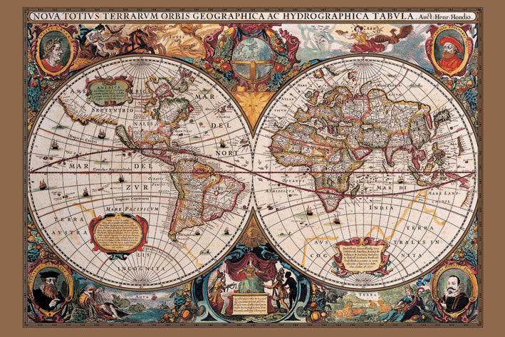 17th Century World Map Maxi Poster