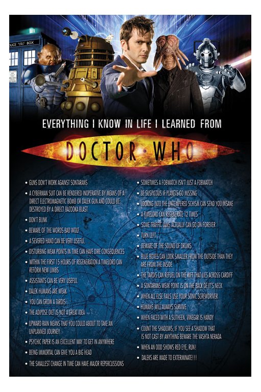 Doctor Who Everything I Know In Life David Tennant Maxi Poster