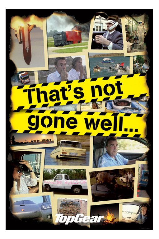 Top Gear TV Series That's Not Gone Well Collage Maxi Poster