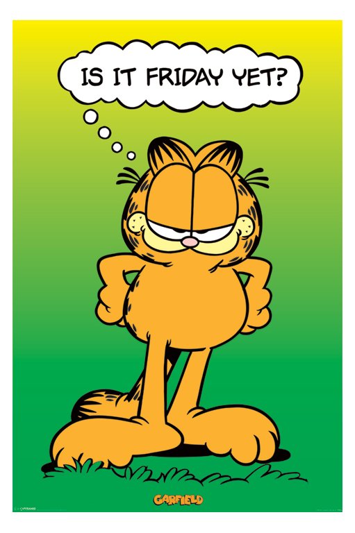 Garfield Is It Friday Yet? Large Vintage Maxi Poster