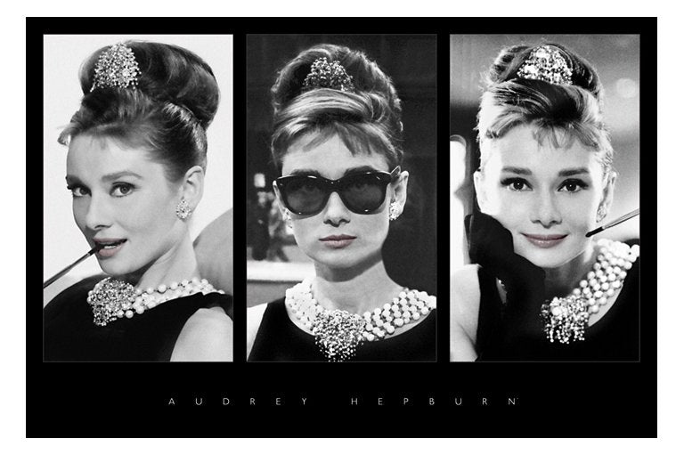 Audrey Hepburn Tiffanys Triptych Film Maxi Poster