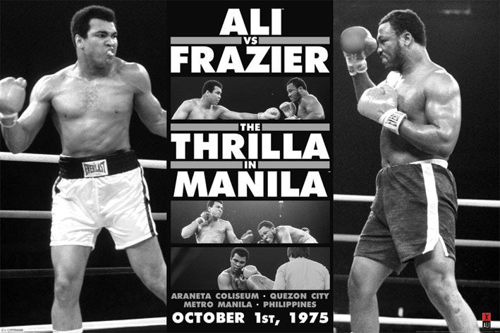 Muhammad Ali vs Joe Frazier Thrilla In Manilla B&W Maxi Poster