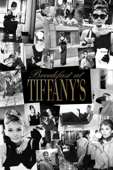 Audrey Hepburn Breakfast At Tiffanys Film Collage Maxi Poster