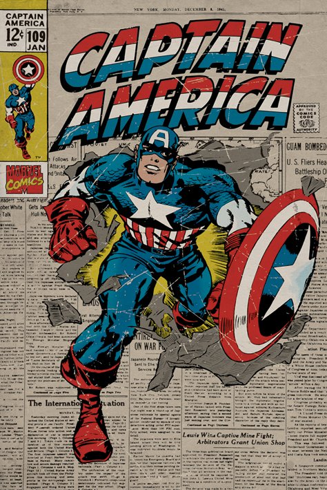 Captain America Retro Maxi Poster