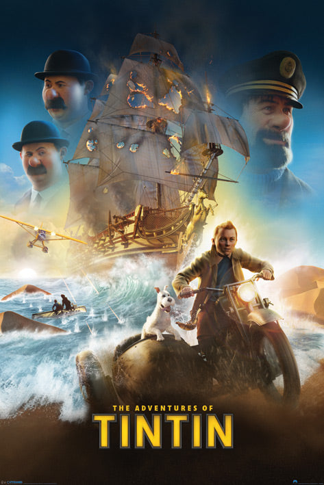 The Adventures Of Tintin English One Sheet Maxi Poster Blockmount