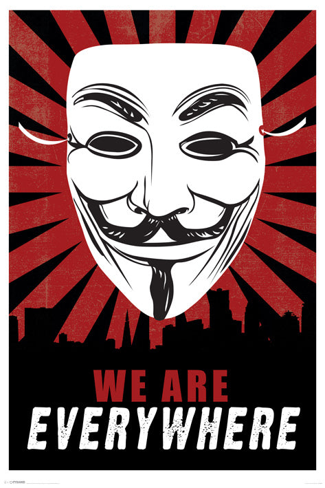 V For Vendetta Mask We Are Everywhere Maxi Poster