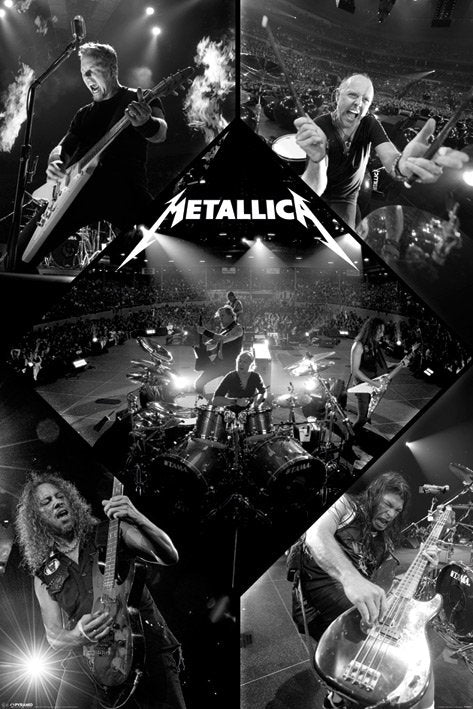 Metallica Live Black And White Montage Maxi Poster