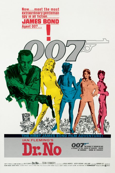 James Bond Dr. No Illustration Portrait Maxi Poster