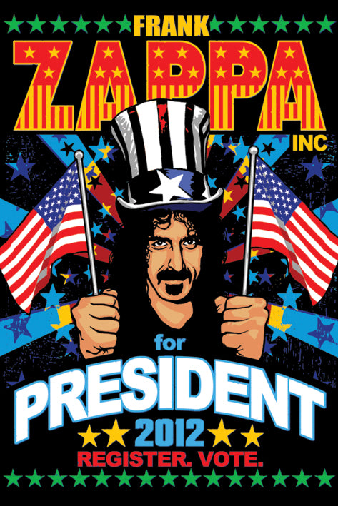 Frank Zappa For President Maxi Poster Blockmount