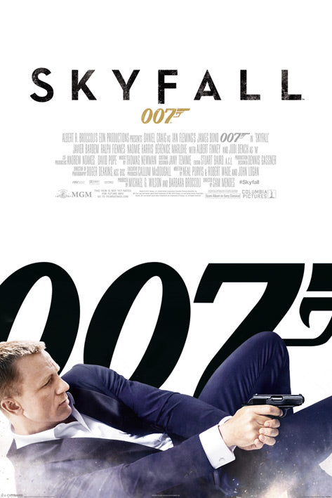 James Bond Skyfall Film Score White Maxi Poster
