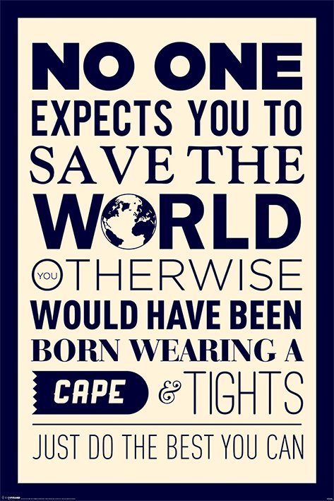No One Expects You To Save The World Motivational Maxi Poster
