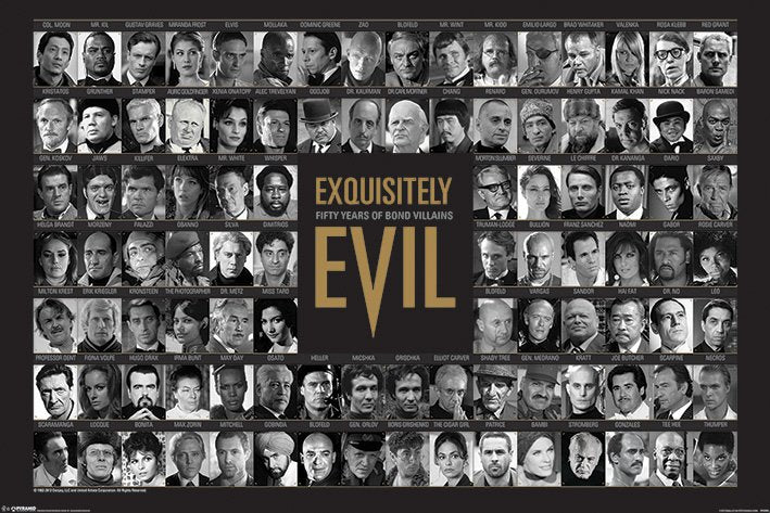 James Bond Villains Montage Exquisitely Evil Maxi Poster