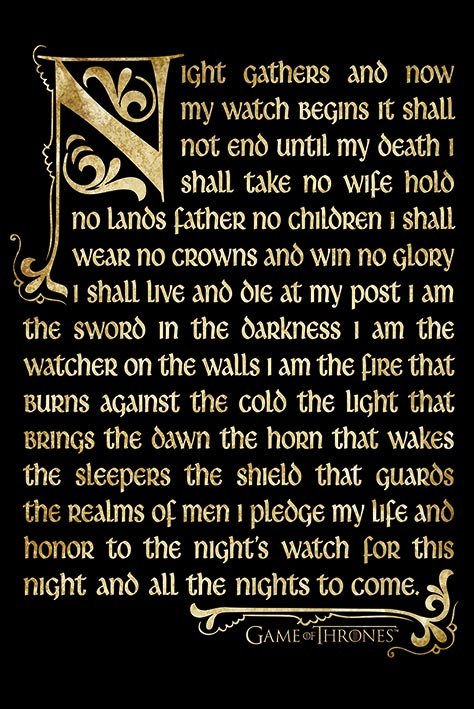 Game Of Thrones Nightwatch Oath Maxi Poster
