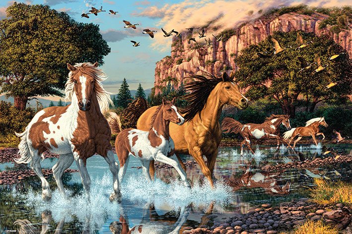 Hidden Horses Running Free Maxi Poster