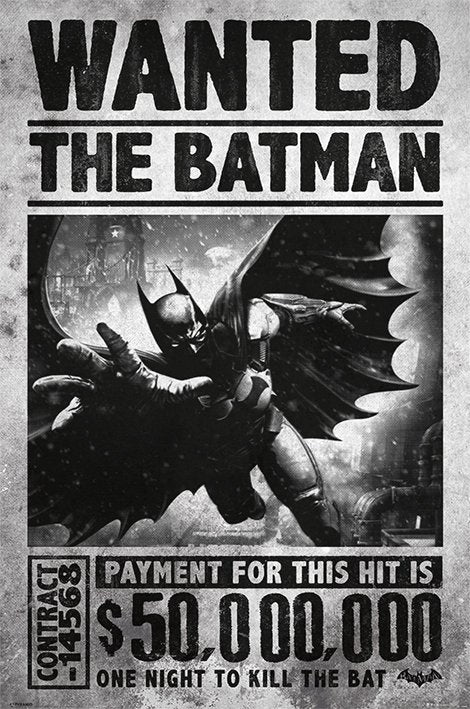 Batman Arkham Origins Wanted Maxi Poster