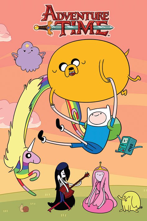 Adventure Time Sunset Kids Cartoon Maxi Poster