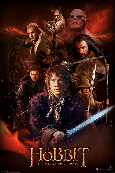 The Hobbit Desolation Of Smaug Fire Montage Maxi Poster