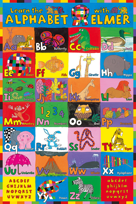 Learn The Alphabet With Elmer Maxi Poster