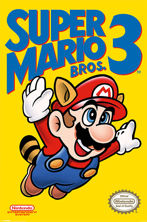 Nintendo Super Mario Bros. 3 NES Cover Maxi Poster