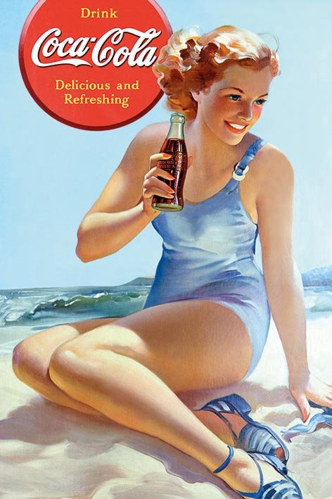 Coca Cola Beach Retro Maxi Poster