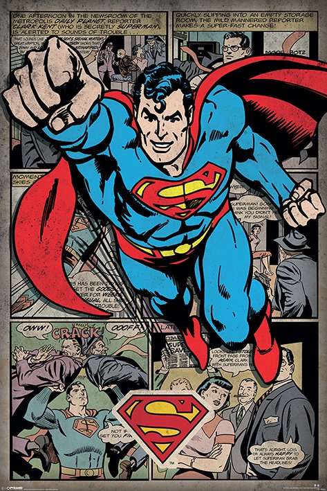 Superman Comic Montage Maxi Poster