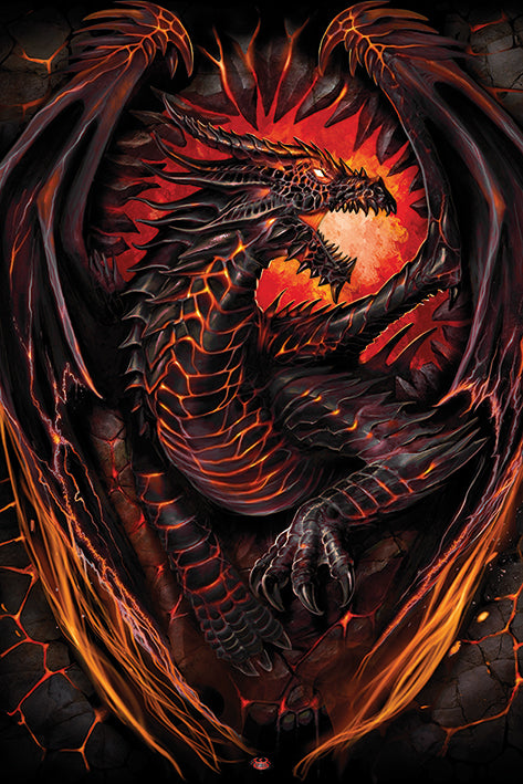 Spiral Dragon Furnace Fantasy Maxi Poster