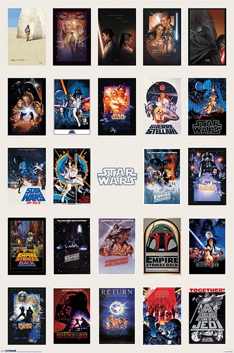Star Wars Films One Sheets Collage Maxi Poster
