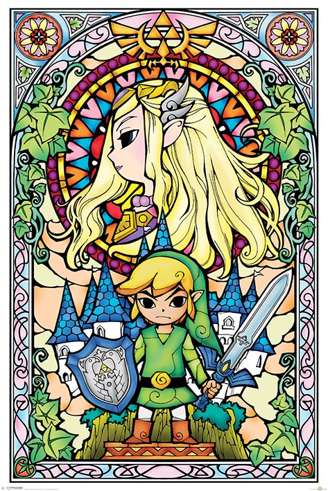 The Legend Of Zelda Stained Glass Gaming Maxi Poster
