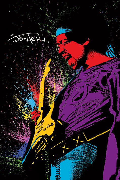Jimi Hendrix Paint Portrait Maxi Poster