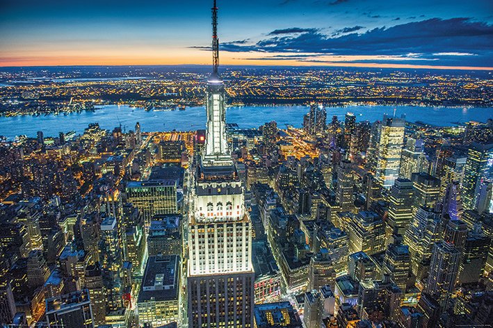 New York Empire State Building At Night Maxi Poster