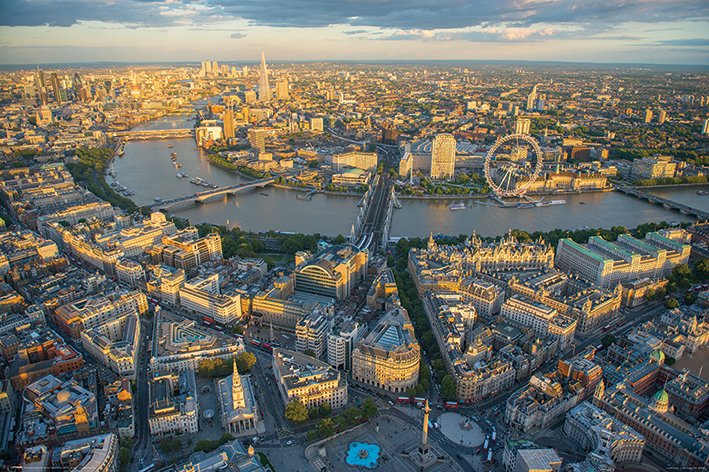 London Evening With Late Afternoon Glow Maxi Poster