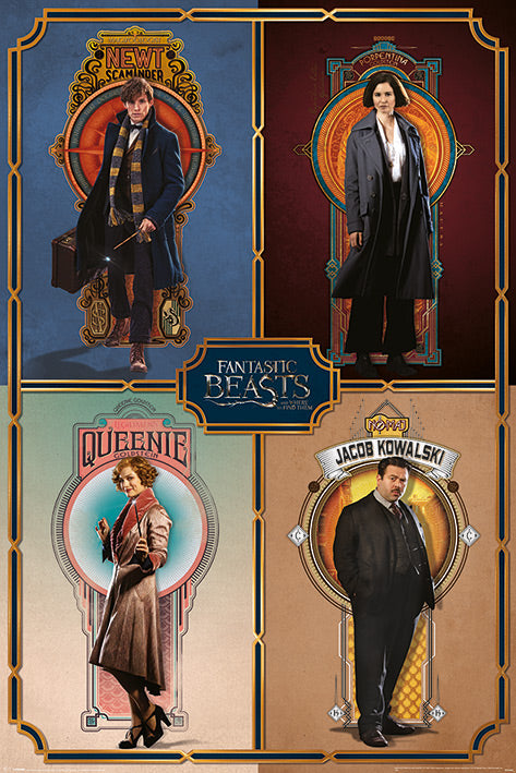 Fantastic Beasts Framed Cast Maxi Poster