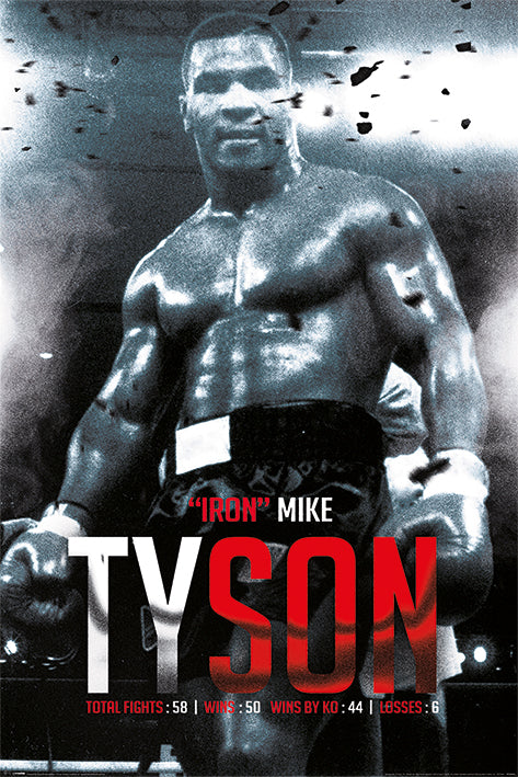Mike Tyson Boxing Record Maxi Poster