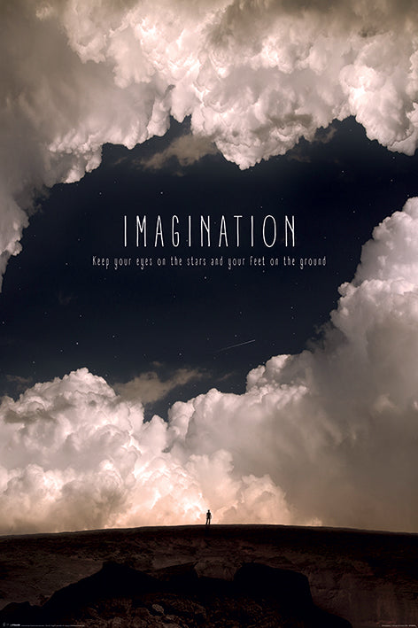 Imagination Clouds With Quote Maxi Poster