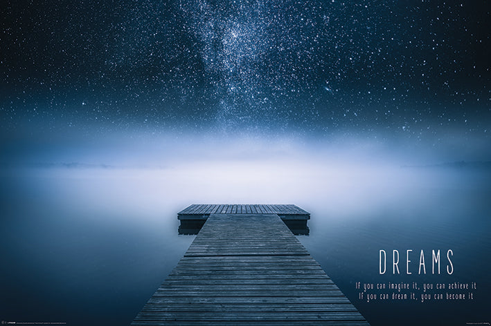 Dreams Jetty With Motivational Quote Maxi Poster