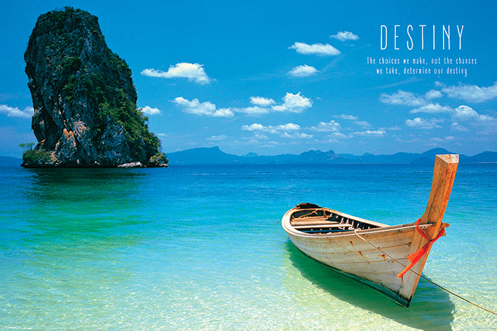 Destiny Phuket Thailand With Motivational Quote Maxi Poster