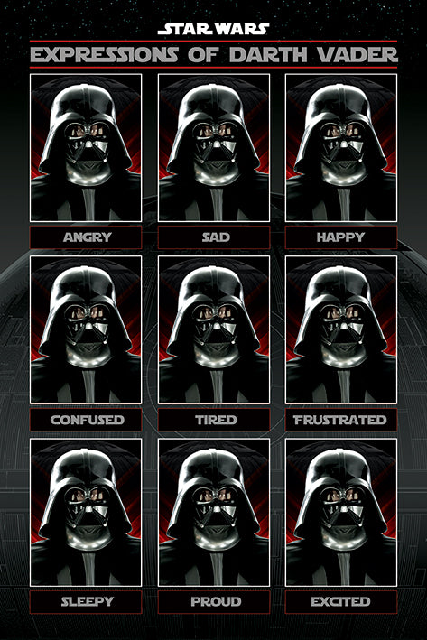 Star Wars Expressions Of Darth Vader Maxi Poster