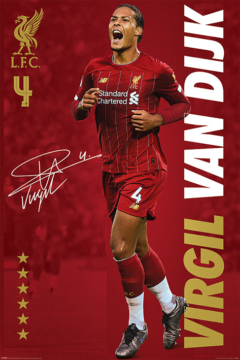 Liverpool FC Virgil Van Dijk 2020 Maxi Poster