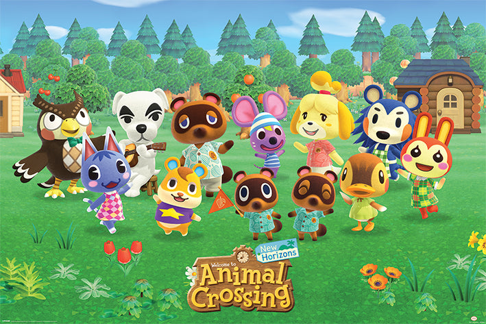Animal Crossing Line Up Gaming Maxi Poster