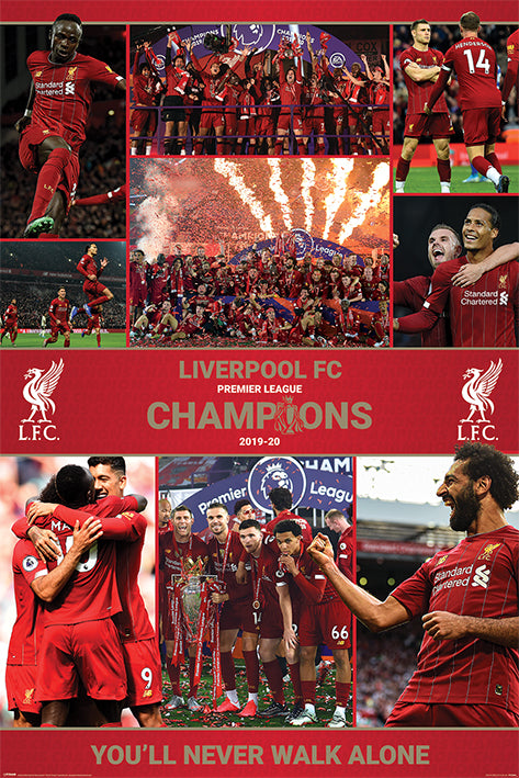 Liverpool FC Premier League Champions 19/20 Winning Season Maxi Poster