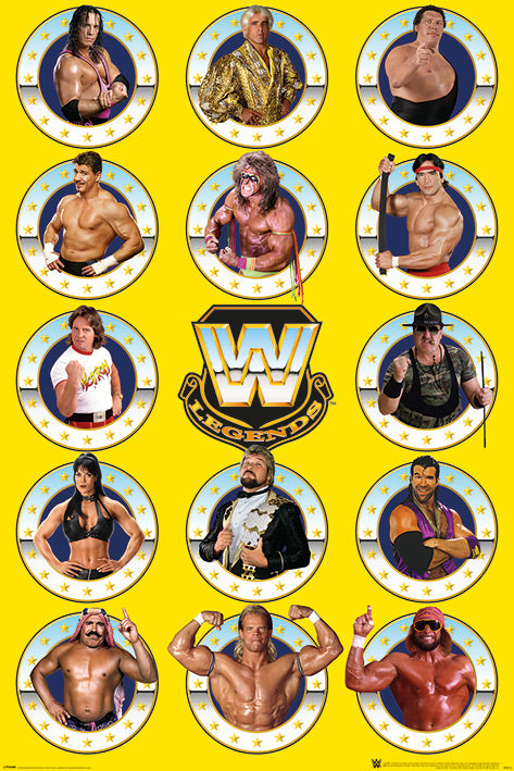WWE Legends Chrome Montage Maxi Poster