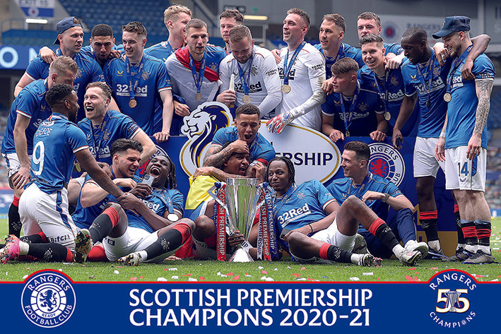 Rangers FC Scottish Premiership Champions 2021 Maxi Poster