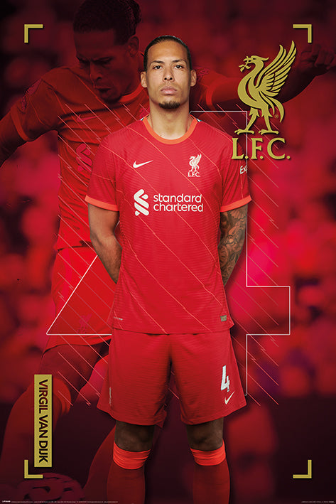 Liverpool FC Virgil Van Dijk 2022 Maxi Poster