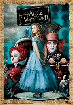 Alice In Wonderland Film Cast Large 3D Lenticular Poster