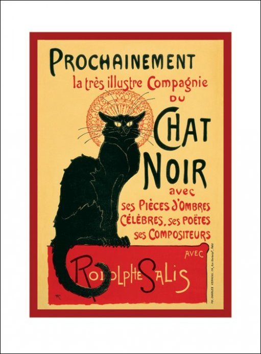 Le Chat Noir French Black Cat Montmartre 60x80cm Art Print