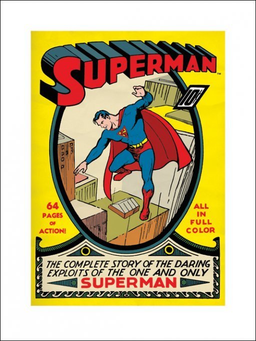 Superman Issue No 1 Comic Cover 60x80cm Art Print